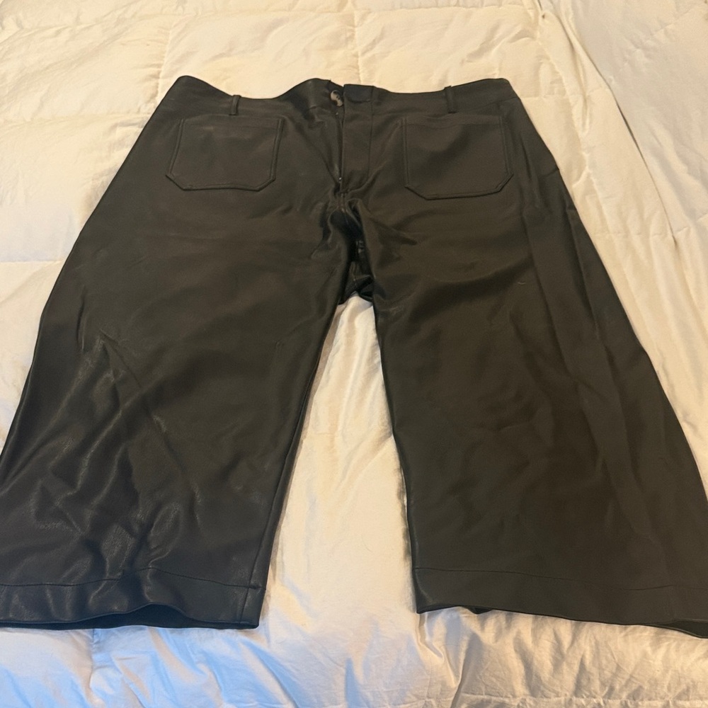 Anthropologie Maeve Black Leather Colette Pants